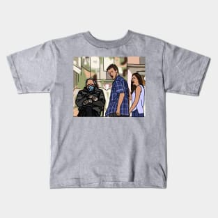 Distracted Boyfriend Bernie Sanders Mittens Memes Kids T-Shirt